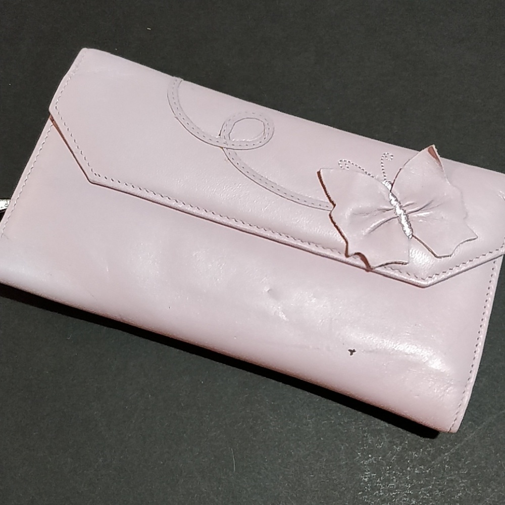 * Options Lilac Butterfly Wallet Leather